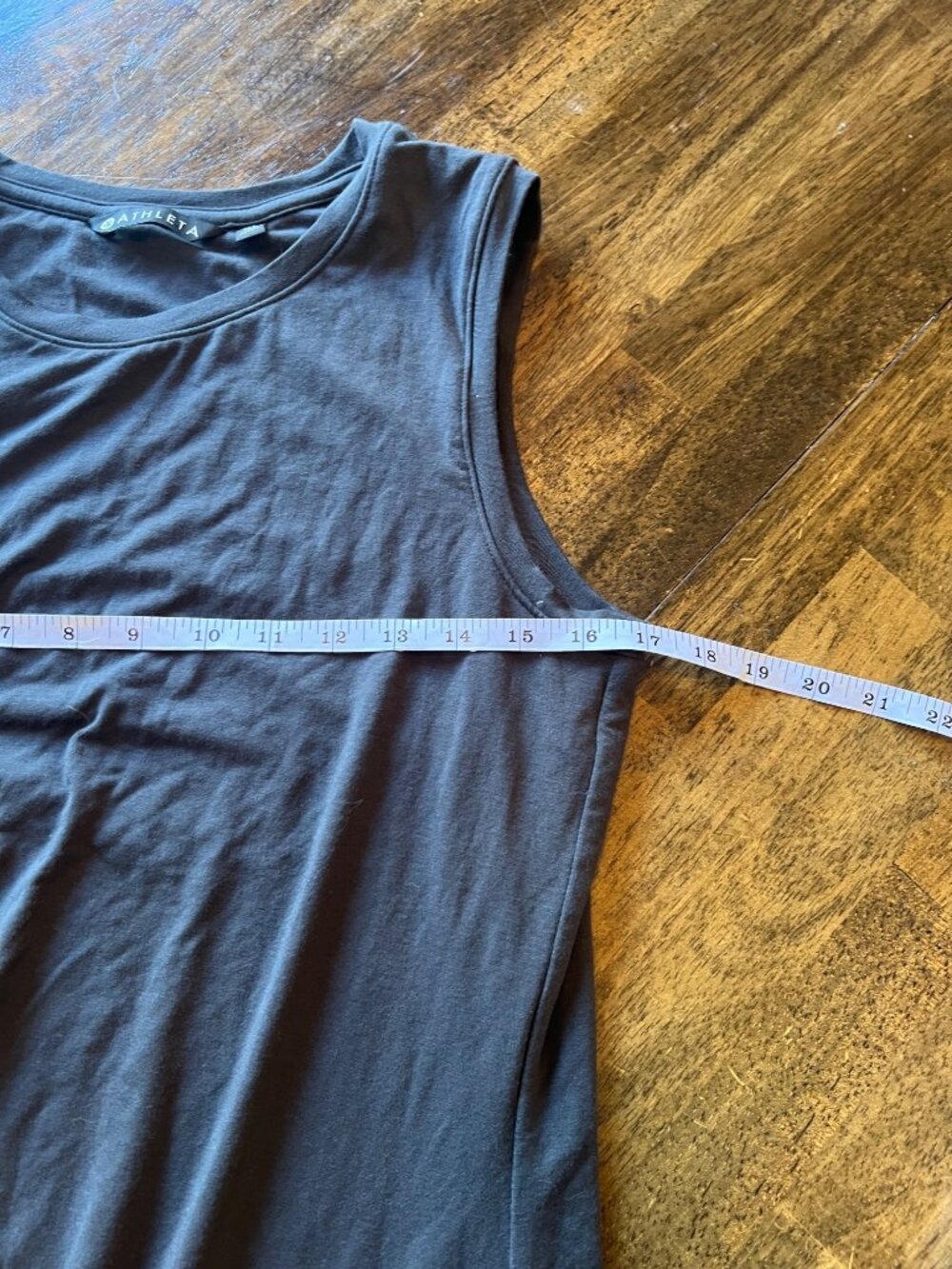 Athleta Side Rushed Grey Sleeveless Midi Length Dress Jersey Knit Stretch Medium - Picture 8 of 10